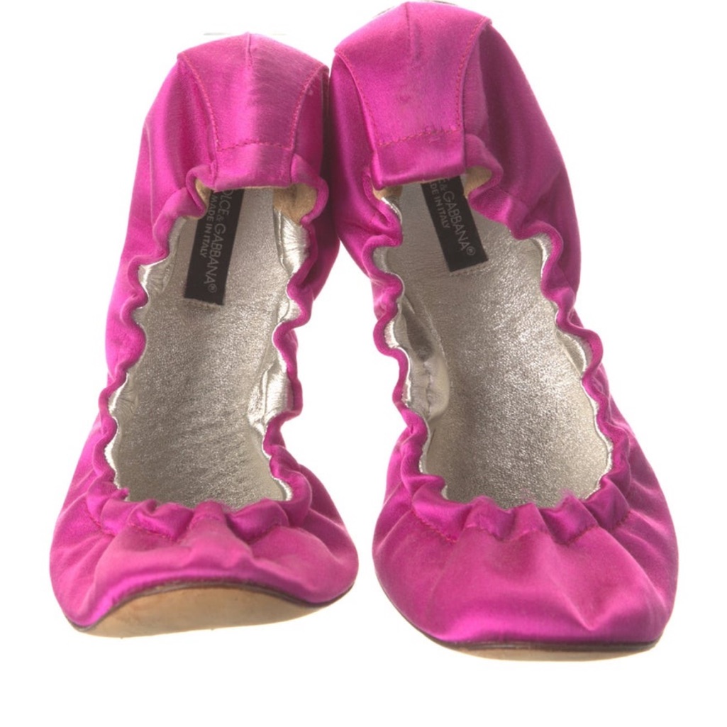 Dolce & Gabbana Euc Satin Pink Ballet Flats Fuchsia Eu7